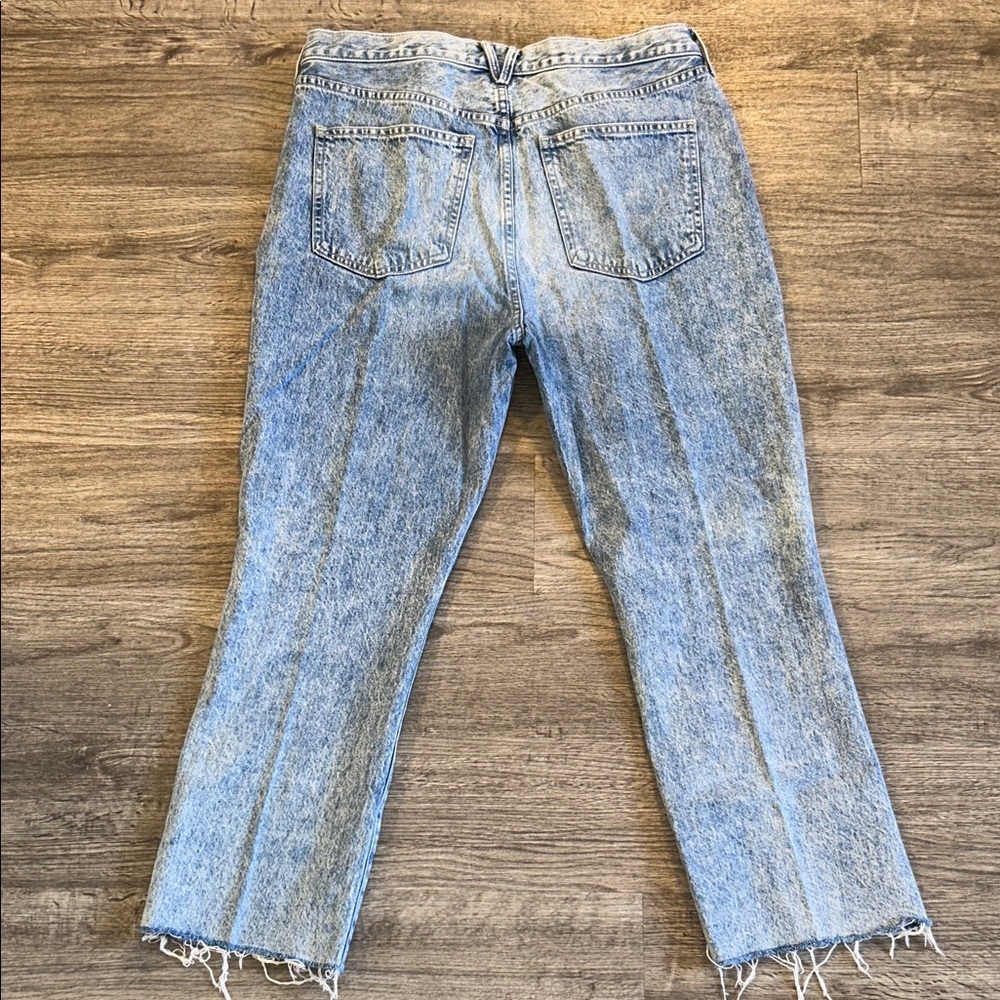 Veronica Beard Carly Kick Flare Jeans High Rise Raw Hem Crop Size 32 Made in USA - Picture 7 of 12